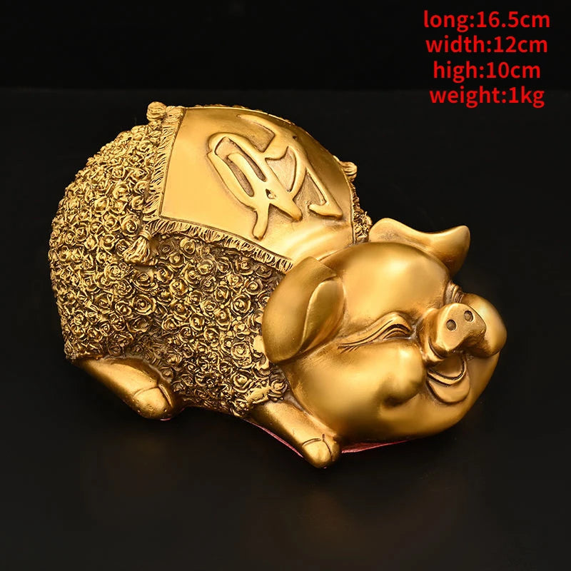 Pure Copper Animal Pig Ornament Golden Wealth Home Office Mascot Store Miniatures Opening Gift