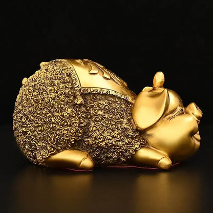 Pure Copper Animal Pig Ornament Golden Wealth Home Office Mascot Store Miniatures Opening Gift