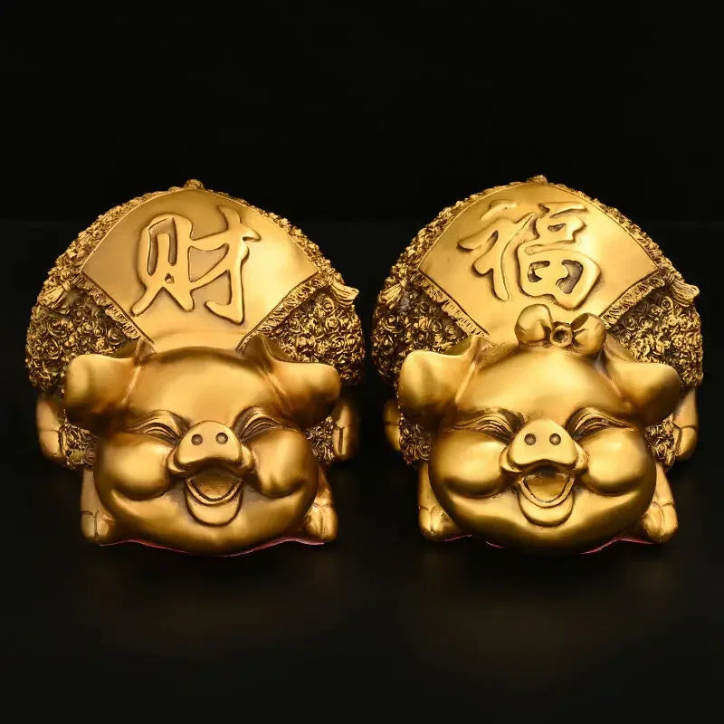 Pure Copper Animal Pig Ornament Golden Wealth Home Office Mascot Store Miniatures Opening Gift