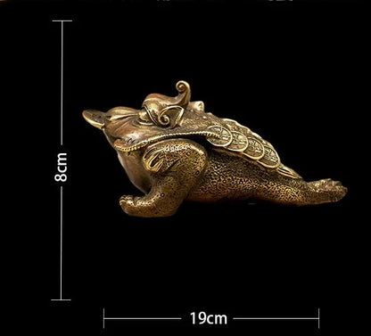 Pure Copper Animal  Three Legged Golden Toad Craft Ornament Metal Crafts  Living Room Decoration Miniatures