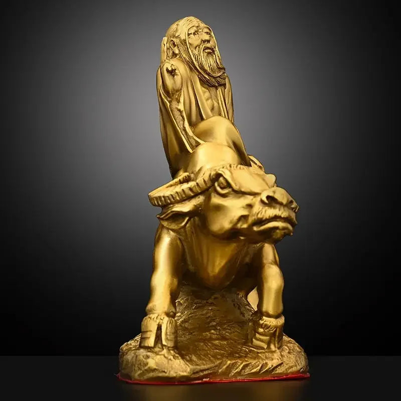 Pure Copper Bronze Statue of people Laozi Riding A Bull Character Statue Out of Customs Decoration Home Craft  Sculptures