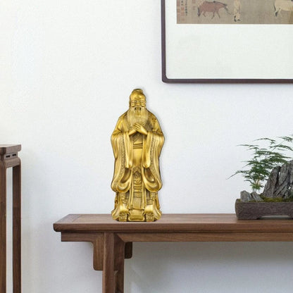 Pure Copper Confucius Statue Ornaments Confucius Study Ornaments Furniture Decoration Ornaments Sculptures