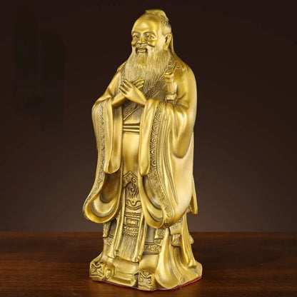 Pure Copper Confucius Statue Ornaments Confucius Study Ornaments Furniture Decoration Ornaments