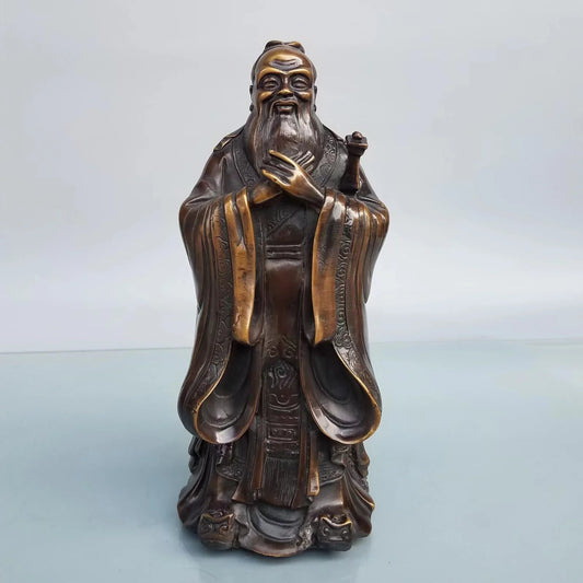 Pure Copper Confucius Statue Ornaments Must Pass The Examination Kong Laofuzi Statue Kong Shengren Teacher's Day Gift