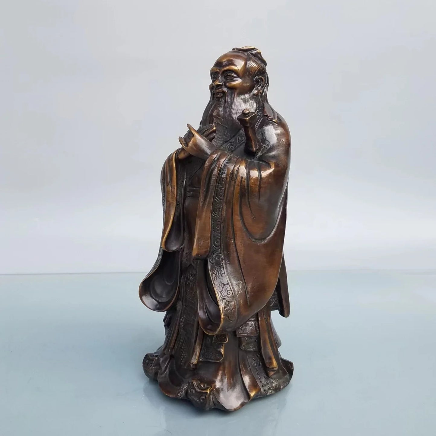 Pure Copper Confucius Statue Ornaments Must Pass The Examination Kong Laofuzi Statue Kong Shengren Teacher's Day Gift