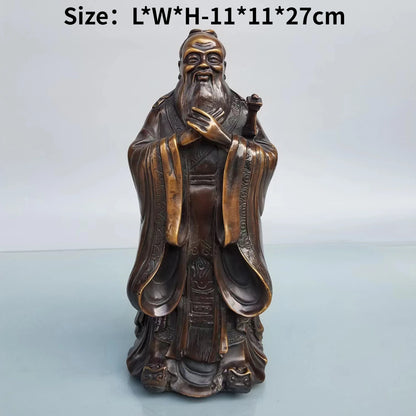 Pure Copper Confucius Statue Ornaments Must Pass The Examination Kong Laofuzi Statue Kong Shengren Teacher's Day Gift