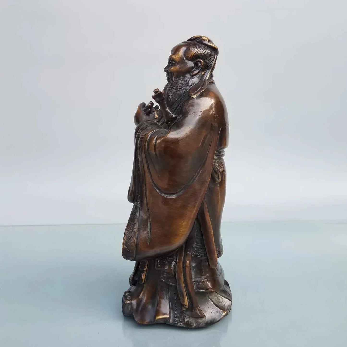 Pure Copper Confucius Statue Ornaments Must Pass The Examination Kong Laofuzi Statue Kong Shengren Teacher's Day Gift