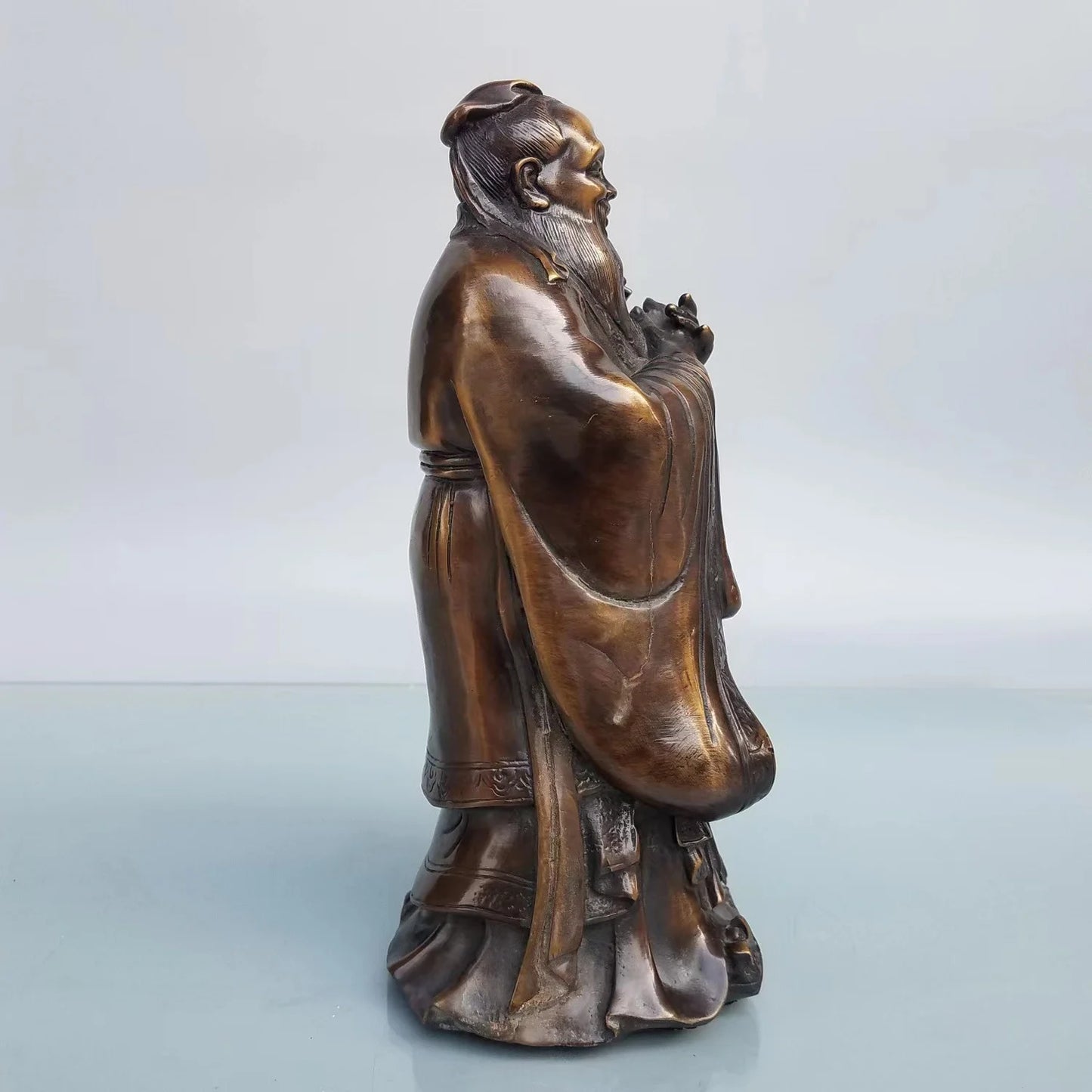 Pure Copper Confucius Statue Ornaments Must Pass The Examination Kong Laofuzi Statue Kong Shengren Teacher's Day Gift