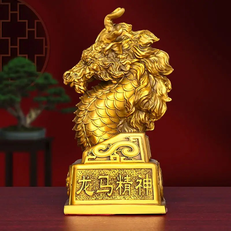 Pure Copper Dragon Horse Spirit Ornaments Achieve Great Success and Soar To The Heights of Chinese Decorative Crafts
