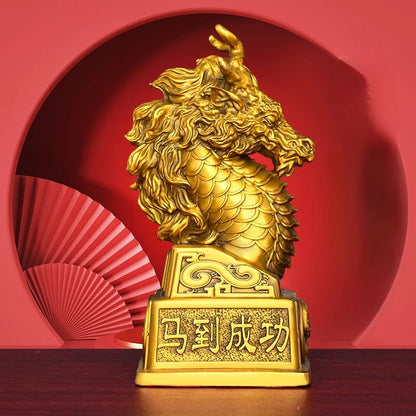 Pure Copper Dragon Horse Spirit Ornaments Achieve Great Success and Soar To The Heights of Chinese Decorative Crafts