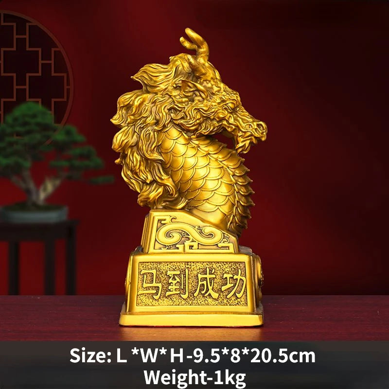 Pure Copper Dragon Horse Spirit Ornaments Achieve Great Success and Soar To The Heights of Chinese Decorative Crafts