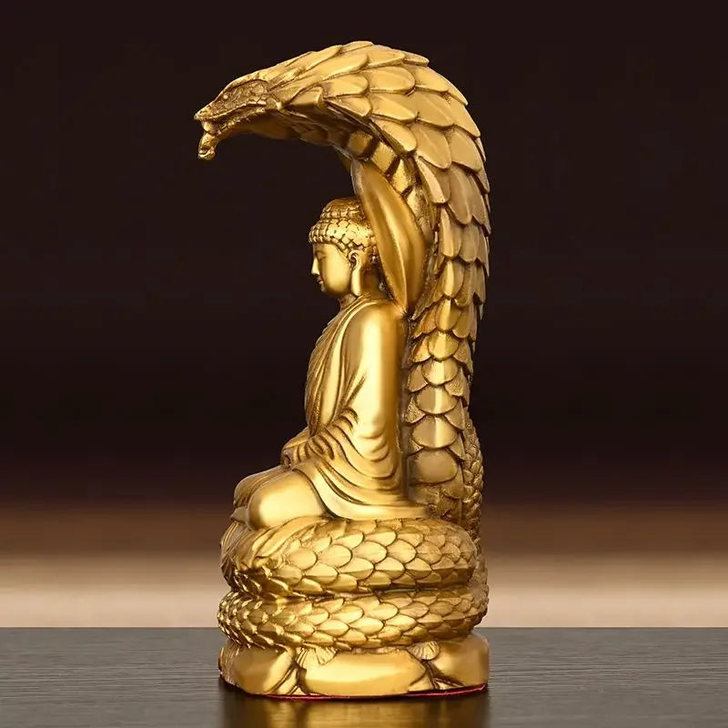 Pure Copper Fengshui Shakyamuni Home Buddha Hall Crafts Buddha Statue Home Living Bedroom Sculptures