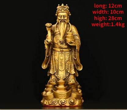 Pure Copper God of Fortune Pendant Yuanbao Ruyi Household Offerings Living Room Shop Decor