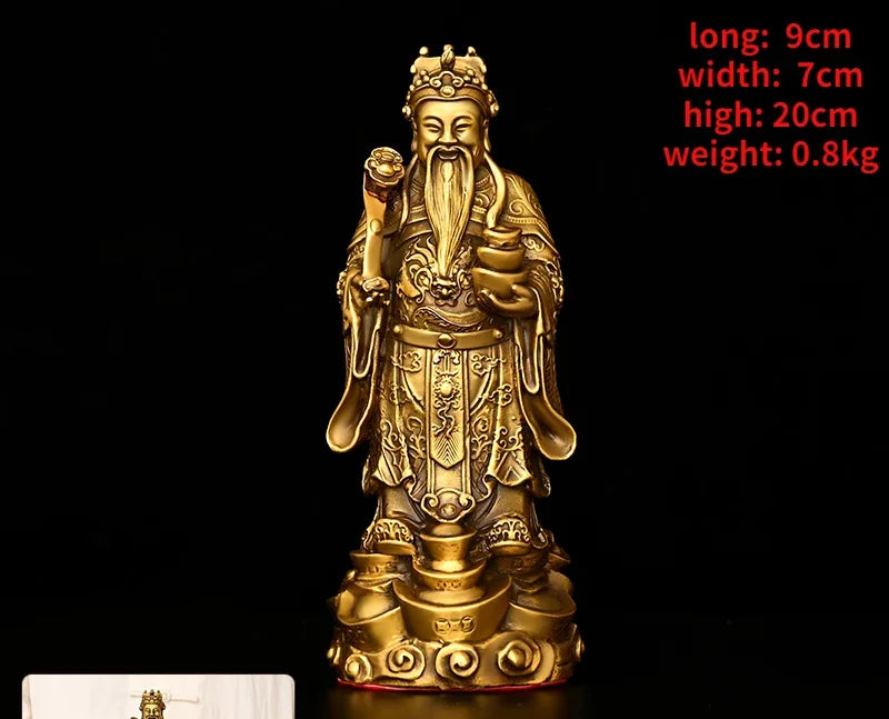 Pure Copper God of Fortune Pendant Yuanbao Ruyi Household Offerings Living Room Shop Decor