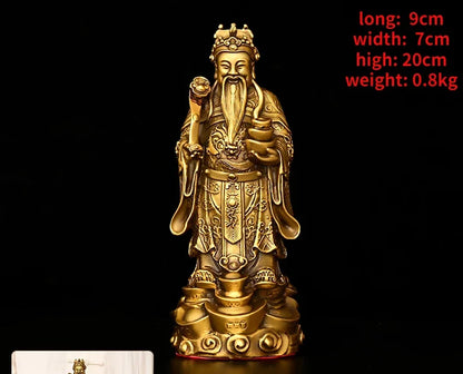 Pure Copper God of Fortune Pendant Yuanbao Ruyi Household Offerings Living Room Shop Decor