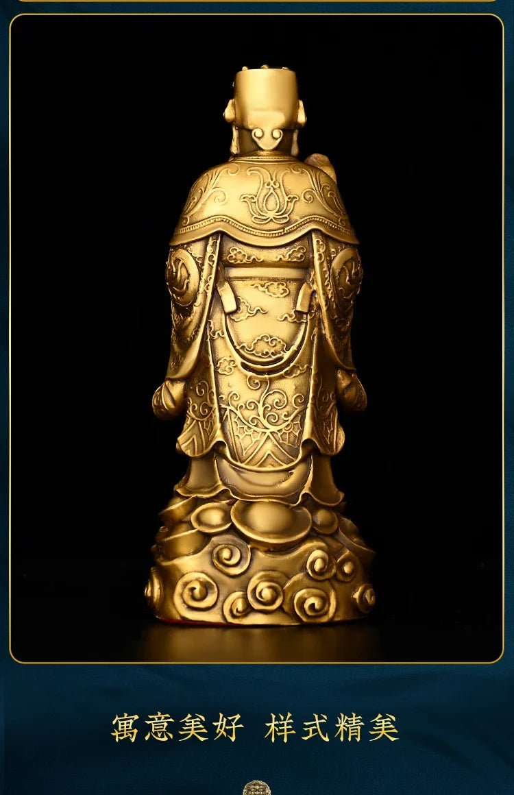 Pure Copper God of Fortune Pendant Yuanbao Ruyi Household Offerings Living Room Shop Decor