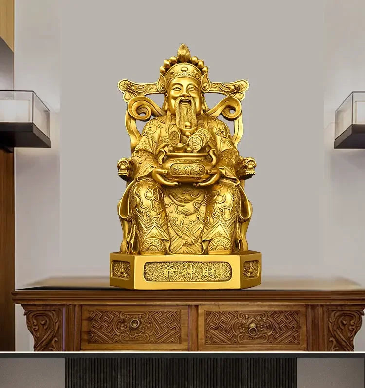 Pure Copper God of Wealth Ornaments Home Office Desktop Decor Pot of Treasures Home Store Housewarming Gifts