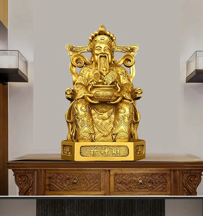 Pure Copper God of Wealth Ornaments Home Office Desktop Decor Pot of Treasures Home Store Housewarming Gifts