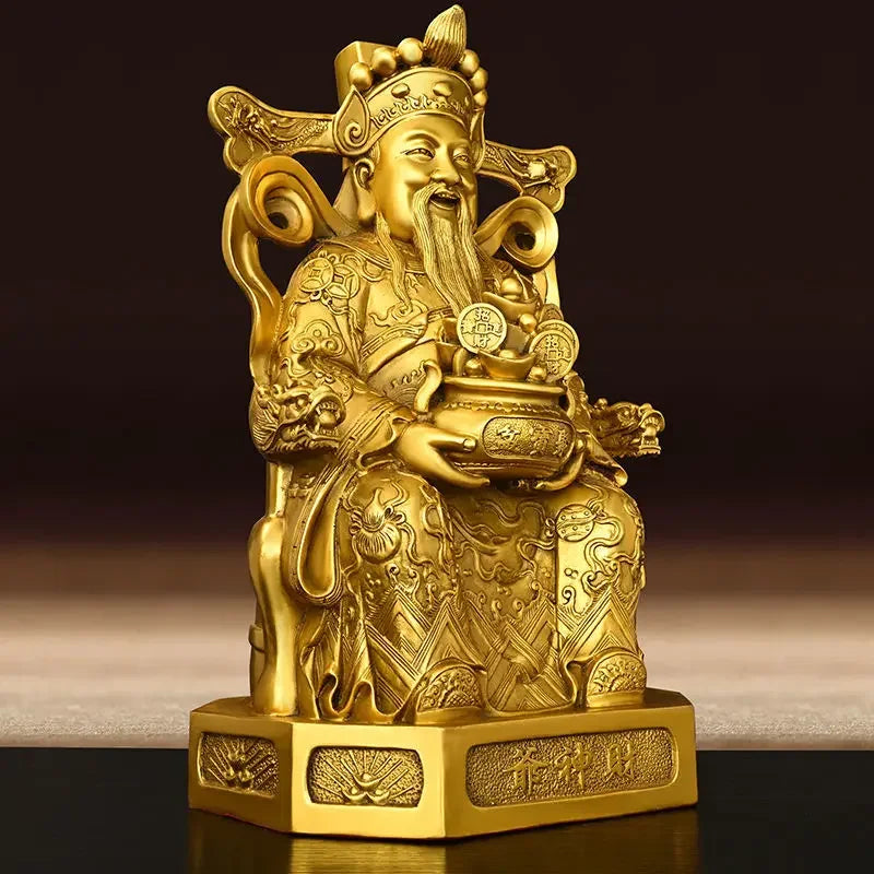 Pure Copper God of Wealth Ornaments Home Office Desktop Decor Pot of Treasures Home Store Housewarming Gifts
