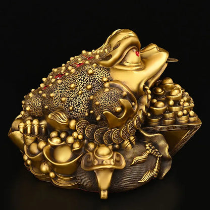 Pure Copper Golden Toad Ornaments Lucky House Home Living Room Tv Cabinet Wine Cabinet Decor Housearming Gifts Ornaments