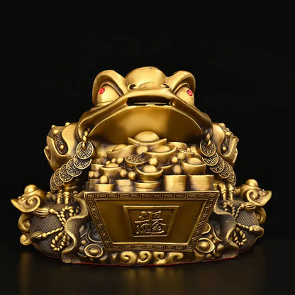 Pure Copper Golden Toad Ornaments Lucky House Home Living Room Tv Cabinet Wine Cabinet Decor Housearming Gifts Ornaments