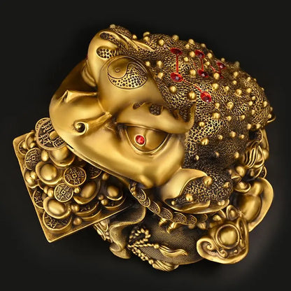 Pure Copper Golden Toad Ornaments Lucky House Home Living Room Tv Cabinet Wine Cabinet Decor Housearming Gifts Ornaments