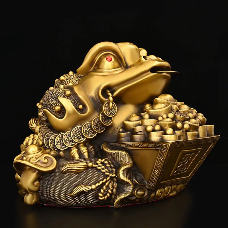 Pure Copper Golden Toad Ornaments Lucky House Home Living Room Tv Cabinet Wine Cabinet Decor Housearming Gifts Ornaments