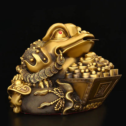Pure Copper Golden Toad Ornaments Lucky House Home Living Room Tv Cabinet Wine Cabinet Decor Housearming Gifts Ornaments