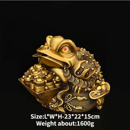 Pure Copper Golden Toad Ornaments Lucky House Home Living Room Tv Cabinet Wine Cabinet Decor Housearming Gifts Ornaments