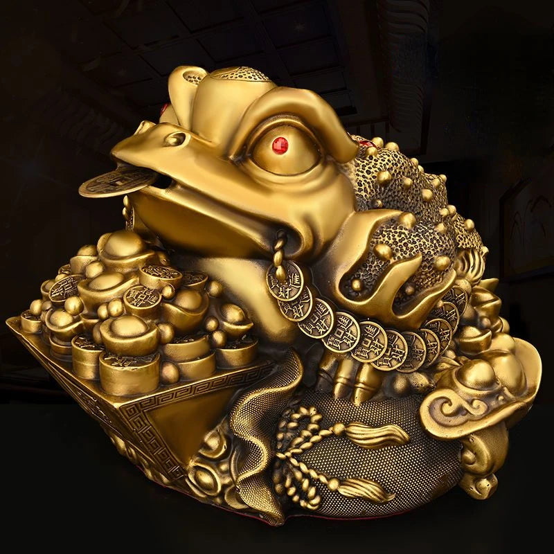 Pure Copper Golden Toad Ornaments Lucky House Home Living Room Tv Cabinet Wine Cabinet Decor Housearming Gifts Ornaments