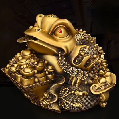 Pure Copper Golden Toad Ornaments Lucky House Home Living Room Tv Cabinet Wine Cabinet Decor Housearming Gifts Ornaments