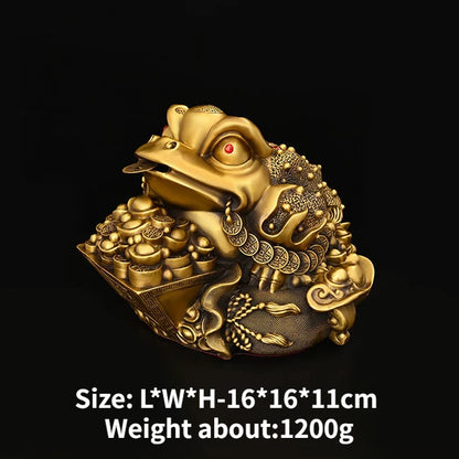 Pure Copper Golden Toad Ornaments Lucky House Home Living Room Tv Cabinet Wine Cabinet Decor Housearming Gifts Ornaments