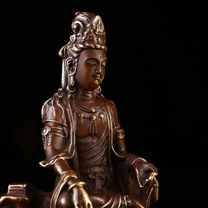 Pure Copper Guanyin Ornaments Home Office Small Offering Buddha Statue Bodhisattva Statue
