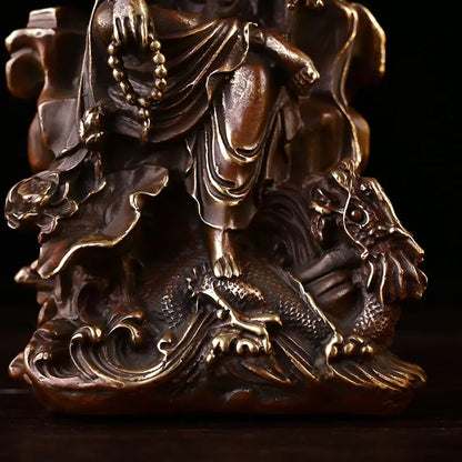 Pure Copper Guanyin Ornaments Home Office Small Offering Buddha Statue Bodhisattva Statue