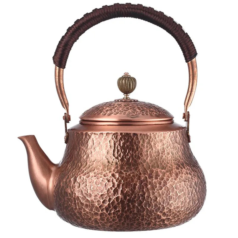 Pure Copper Large Capacity Kettle Handmade Hot Water Kettle Teapot Set Japanese Metal Tea Infuser Vintage Tea Items Gift 1500ML
