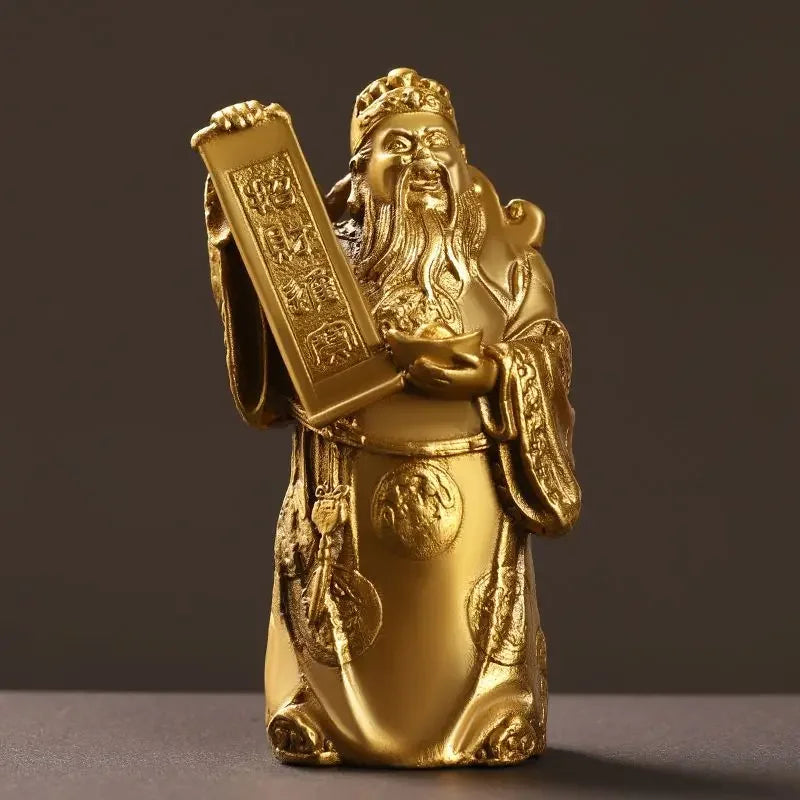 Pure Copper Lucky God of Fortune Ornaments Small To The Home Office To Attract Wealth To Pray for Blessings Decor Crafts