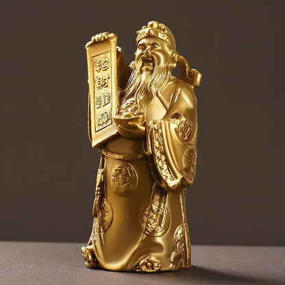 Pure Copper Lucky God of Fortune Ornaments Small To The Home Office To Attract Wealth To Pray for Blessings Decor Crafts