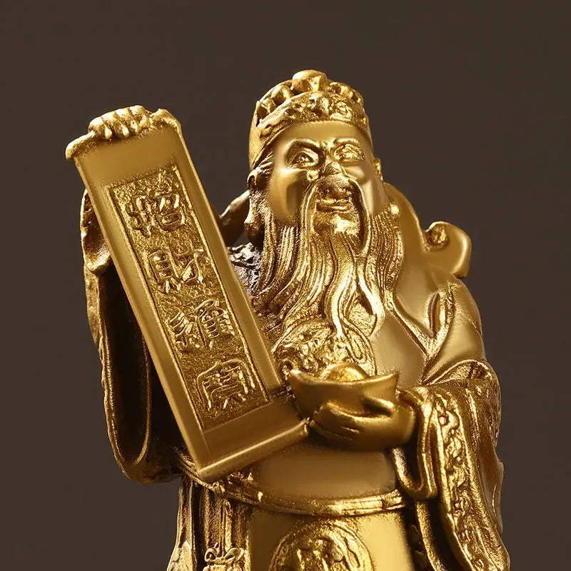 Pure Copper Lucky God of Fortune Ornaments Small To The Home Office To Attract Wealth To Pray for Blessings Decor Crafts