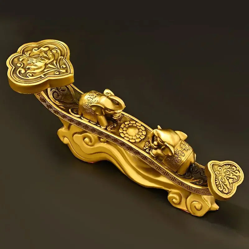 Pure Copper Lucky Ruyi Ornament Auspicious Elephant Entrance Office Living Room Desktop Decor Gifts