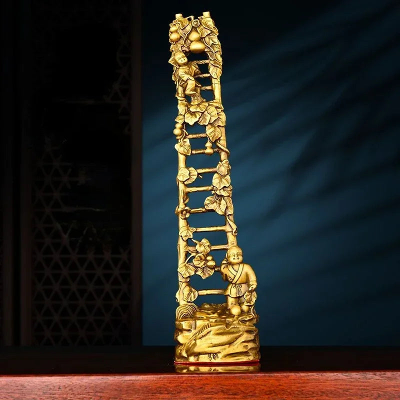Pure Copper Lucky Step Up Ornaments Ascending Ladder Bamboo Ladder Flat Step Home Living Room Decor
