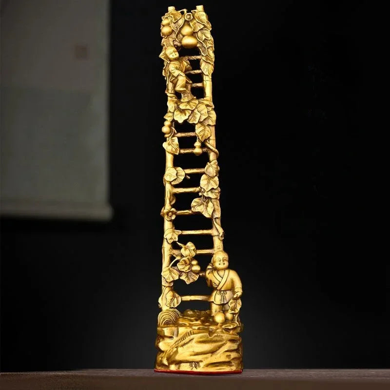 Pure Copper Lucky Step Up Ornaments Ascending Ladder Bamboo Ladder Flat Step Home Living Room Decor