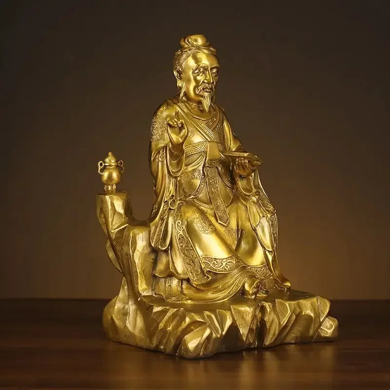 Pure Copper Medicine King Sun Simiao People Statue Bodhisattva Statue Pharmacy Offering Home Decoration Sculptures