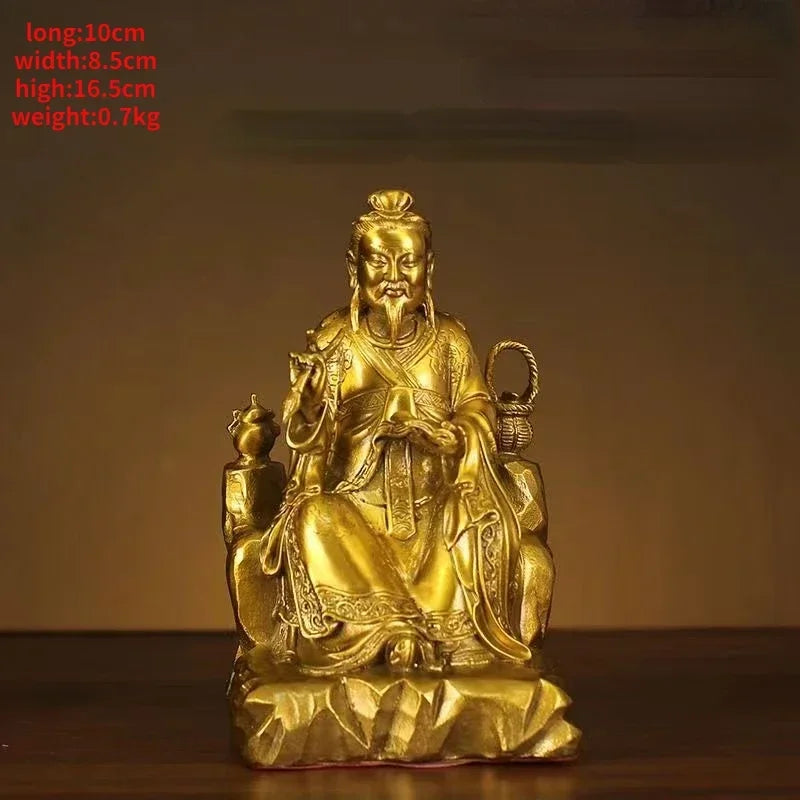 Pure Copper Medicine King Sun Simiao People Statue Bodhisattva Statue Pharmacy Offering Home Decoration Sculptures