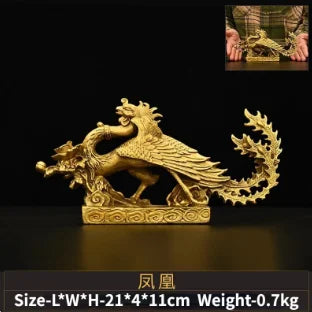 Pure Copper Phoenix Ornament Mascot Home Living Room Bedroom Decoration Craft Wedding Gift