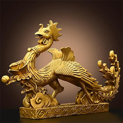 Pure Copper Phoenix Ornament Mascot Home Living Room Bedroom Decoration Craft Wedding Gift