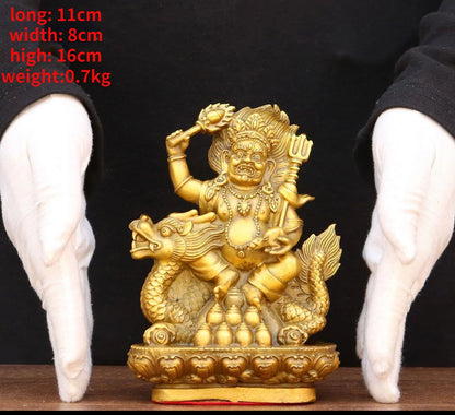 Pure Copper Red and Black God of Wealth Ornament Tantric Tibetan Five Surnames God of Wealth Home Bronze Statue