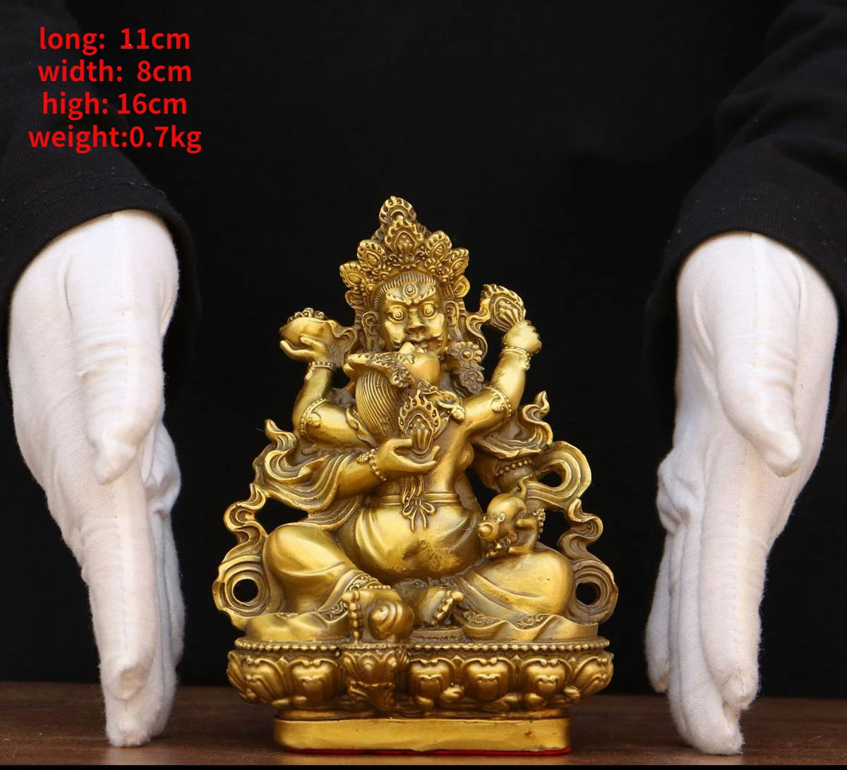 Pure Copper Red and Black God of Wealth Ornament Tantric Tibetan Five Surnames God of Wealth Home Bronze Statue