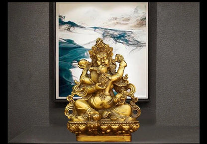 Pure Copper Red and Black God of Wealth Ornament Tantric Tibetan Five Surnames God of Wealth Home Bronze Statue