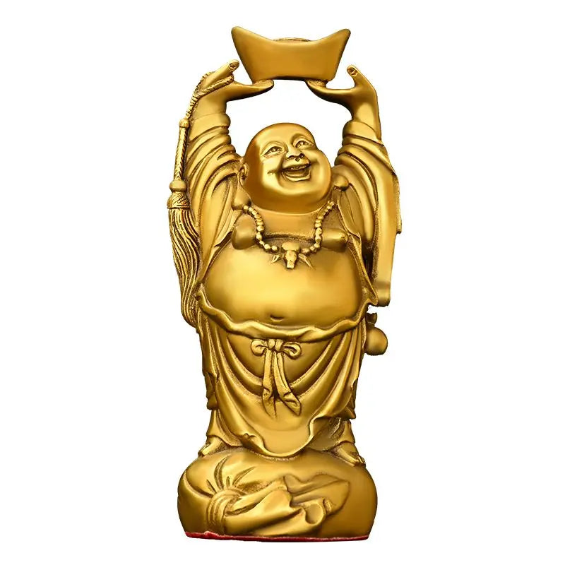 Pure Copper Ruyi Big Belly Maitreya Laughing Buddha Ornament Copper Ingot Maitreya Buddha Living Room Decoration Opening Gift