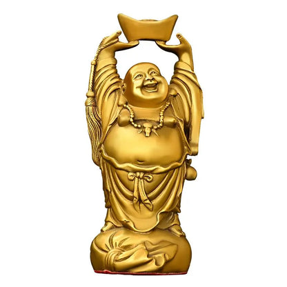 Pure Copper Ruyi Big Belly Maitreya Laughing Buddha Ornament Copper Ingot Maitreya Buddha Living Room Decoration Opening Gift